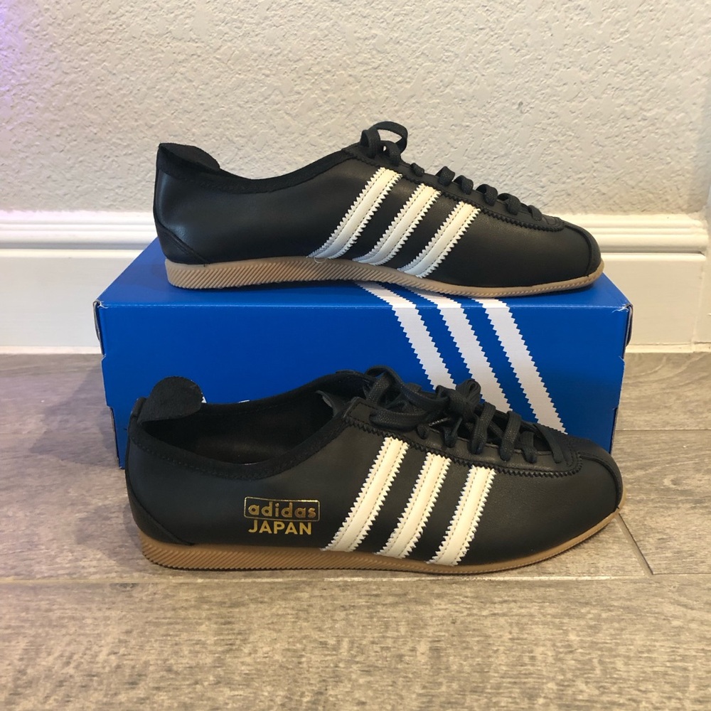Adidas Originals Country Japan Leather Sneakers Black White Mens Shoes - New! - Picture 5 of 9